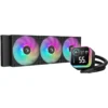 DeepCool LQ360 Liquid Cooler 360mm 5th Gen Pump 3400 RPM AIO SEGMENT LCD SCREEN ERA View Real-Time Statistics Of Your System Anti-Leak ARGB Fans & Halo Pump Head ,Black