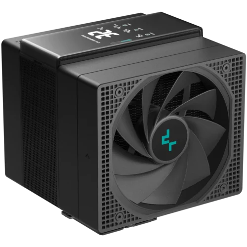 DeepCool Assassin IV VC VISION Flagship Air Cooler Digital Display 7 Heat Pipes Dual-Tower 1800RPM 140/120mm FDB Fans PWM 100% 300w TDP For Intel & AMD , Black
