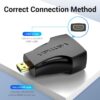 Vention Micro HDMI Male to HDMI Female Adapter Black