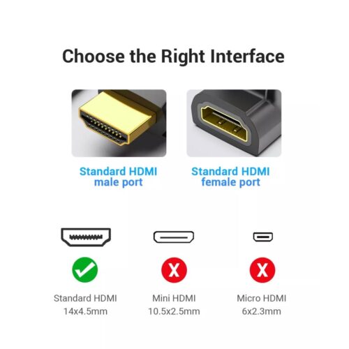 Vention HDMI 90 Degree Male to Female Adapter Black